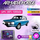 Capa Cobrir Carro CORCEL 100% Forrada Armada Force 100% Impermeável Forro Total Protege Sol Chuva Poeira Lona Proteção Automotiva Hatch e Sedan