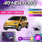 Capa Cobrir Carro CROSS UP 100% Forrada Armada Force 100% Impermeável Forro Total Protege Sol Chuva Poeira Lona Proteção Automotiva Hatch e Sedan