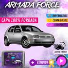 Capa Cobrir Carro GOLF SAPÃO 100% Forrada Armada Force 100% Impermeável Forro Total Protege Sol Chuva Lona Proteção Automotiva Hatch e Sedan