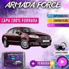 Capa Cobrir Carro LINEA 100% Forrada Armada Force 100% Impermeável Forro Total Protege Sol Chuva Poeira Lona Proteção Automotiva Hatch e Sedan