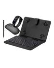 Capa com Teclado com Suporte + Caneta + Relógio + Mouse Para Tablet A7 Lite