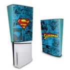 Capa compatível PS5 Slim Vertical Anti Poeira - Superman Comics - Pop Arte Skins