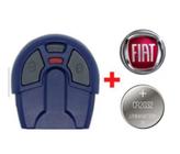 Capa Controle Alarme Fiat Uno Palio Strada Azul + Logo + Bateria Reposição