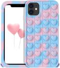 Capa Coração Azul para iPhone 11 Capa de Silicone U2002Design Desenho Animado Engraçado Fofo Único Fidget Estética Protetora Muito Legal Kawaii Funny Cover Capas para Meninos Meninas Jovens (para iPhone 11 6.1")