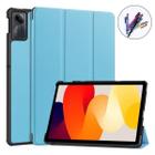 Capa Couro c/ Caneta Touch p/ Redmi Pad SE 11 - Azul Claro