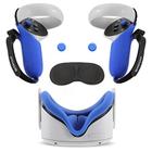 Capa de aderência do controlador OOAVR para Oculus Quest 2,VR Silicone Face Pad, Tampa de Proteção de Lentes, Capas de polegar, à prova de suor/anti-lançamento/ajustável (4pcs Set/Blue)