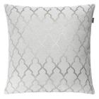 Capa de Almofada em Jacquard Luxo Branco e Prata Geométrico 45x45cm - Sua Casa Decor