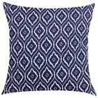 Capa de Almofada Jacquard Geométrico Azul com Branco 45x45cm