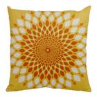 Capa de Almofada Mandala Indiana Amarelo e Branco 44x44cm - Sena Decorações