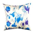 Capa De Almofada Stmhome Suede Estampada 42 X 42 Flora Azul - Stm Home Industria E Comercio Textil Ltd