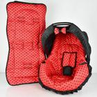 Capa de bebê conforto e capa carrinho - vermelho bola preta