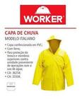 Capa de chuva com capuz amarelo worker