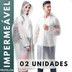 Capa de Chuva Impermeável Resistente Reutilizável Com Capuz Vinil PVC - Proteloja