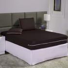 Capa de Colchão King 40cm + Fronha com Zíper Malha Lisa 3 Peças