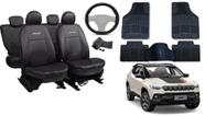 Capa de Couro Jeep Compass 2018-2024: Kit Completo com Tapete e Volante - Aero Print