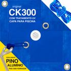 Capa de Piscina Azul Ck300 4.5x2.5 Metros Com Ilhós A Cada Metro + Kit Para Instalação