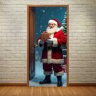 Capa De Porta Tecido C/ Elástico de Feliz Natal, Papai Noel