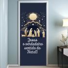 Capa De Porta Tecido Sublimado Natal Veste Fácil C Elástico