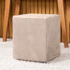 Capa de Puff Quadrado Avulsa Lisa Ajustável com Elástico Tecido Veludo Suede Decoração Banquinho Luxo Para Sala Quarto