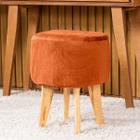 Capa de Puff Redondo Médio Avulsa Lisa Ajustável com Elástico em Tecido Veludo Suede Decoração Banquinho Pufe Luxo Para Sala Quarto