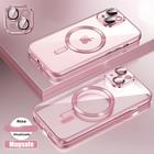 Capa de Silicone Rosa Transparente com MagSafe para iPhone 15/14/13/12/11 Pro Max