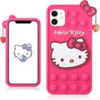 Capa de silicone Rose Cat para iPhone 11, desenho animado, engraçado, fofo, exclusivo, Fidget, estético, protetor, muito legal, kawaii, divertido, para meninos, meninas, jovens (para iPhone 11 6.1")