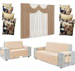 Capa de sofa 2 e 3 lugares+1 cortina paris 2x1,70 + 4 capa de almofada 2 lisa 2 estampada oferta