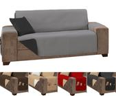 Capa de sofá impermeavel ultrassonico king 3 lugares 1,8m cinza e preto