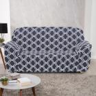 Capa De Sofa Moderna 1+2+3 Lugares Geo Chumbo Lux