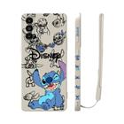 Capa de Telefone Disney Stitch Baby para Samsung Galaxy A - Capa Líquida Quadrada