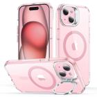 Capa de telefone ESR para iPhone 15 rosa transparente de nível militar