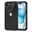 Capa de telefone Lanhiem para iPhone 15 à prova d'água IP68 preta/transparente