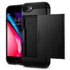 Capa de telefone Spigen Slim Armor CS para iPhone SE 2022 preta