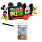 Capa emborrachada p/ Tablet M7 3g 4G M7s Plus Mickey Mouse + Película + Caneta Touch