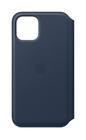 Capa Folio de couro azul marinho para Apple iPhone 11 Pro