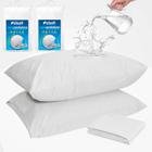 Capa Impermeável de Travesseiro Com Ziper 100% Algodão Fronha Protetora Anti Acaro Grande Branco - Trisoft