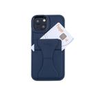 Capa iPhone 15 com Porta Cartão e Suporte, Linha Sampa, iPlace, Azul Marinho