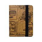 Capa Jornal Vintage Marrom Para Kindle Lev Kobo Estampado Aveludado Fino Leve Artesanal Material sintético e Tecido