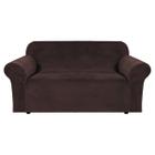 Capa Loveseat H.VERSAILTEX Stretch Velvet Ultra Grossa Marrom