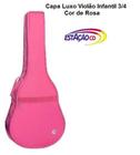 Capa Luxo p/ Violão Infantil 3/4 Acolchoada - Cor de Rosa