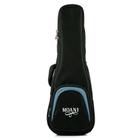 Capa Moani Para Ukulele  Soprano 21&x0027 Em Oxford 600D Preto/Azul Espuma Interna De 10mm, 2 Alcas Acolchoadas, Alca