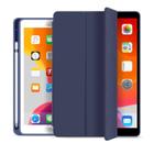 Capa Novo iPad 7a e 8a Geração 10.2 Premium Slim Antichoque com Compart. para Pencil Azul Escuro