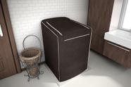Capa P/ Máquina de Lavar Roupas - C/ Zíper - 12Kg a 16Kg - Café - Adomes