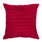 Capa para Almofada Drapeada Line em Veludo Quadrada Vermelho