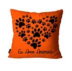 Capa para Almofada Mdecore Amo Animais Laranja - 45x45cm