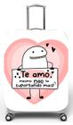 Capa para mala de viagem M, medidas max C40x A59 x P27cm Flork te amo mesmo não te suportando