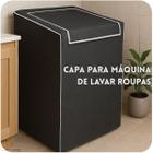 Capa para máquina de Lavar roupas tam G cor Preta com zíper - Vida Pratika