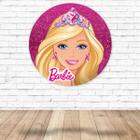 Capa para Painel Redondo Barbie Tecido Sublimado Veste Fácil 1,50mx1,50m Festa Aniversário - Orangepaineis