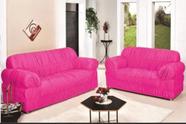 Capa para Sofa 2 e 3 Lugares Padrão Elasticada Malha Gel Rosa