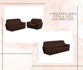 Capa para sofa com 4, 3 e 2 lugares lisa - MAYRA ENXOVAIS